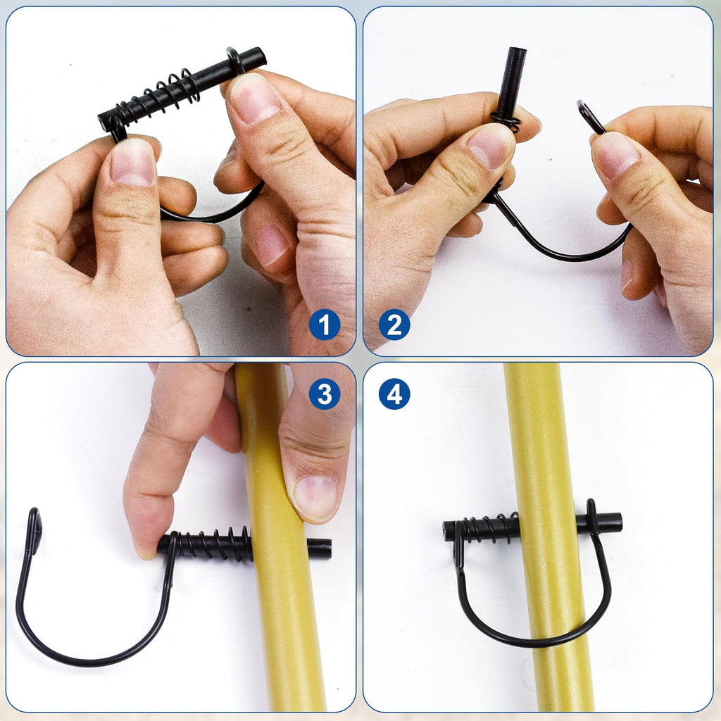16PCS Silent Shaft Locking Pin with Spring for Hunting,1/4" x 2-1/20" Black