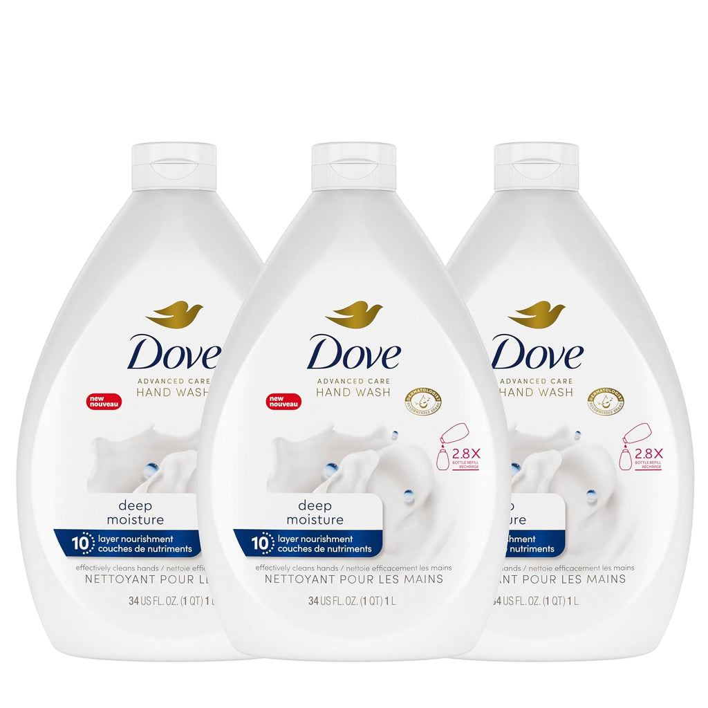 Care Hand Wash Refill Deep Moisture, Pack of 3 (34 oz Refill Bottles)