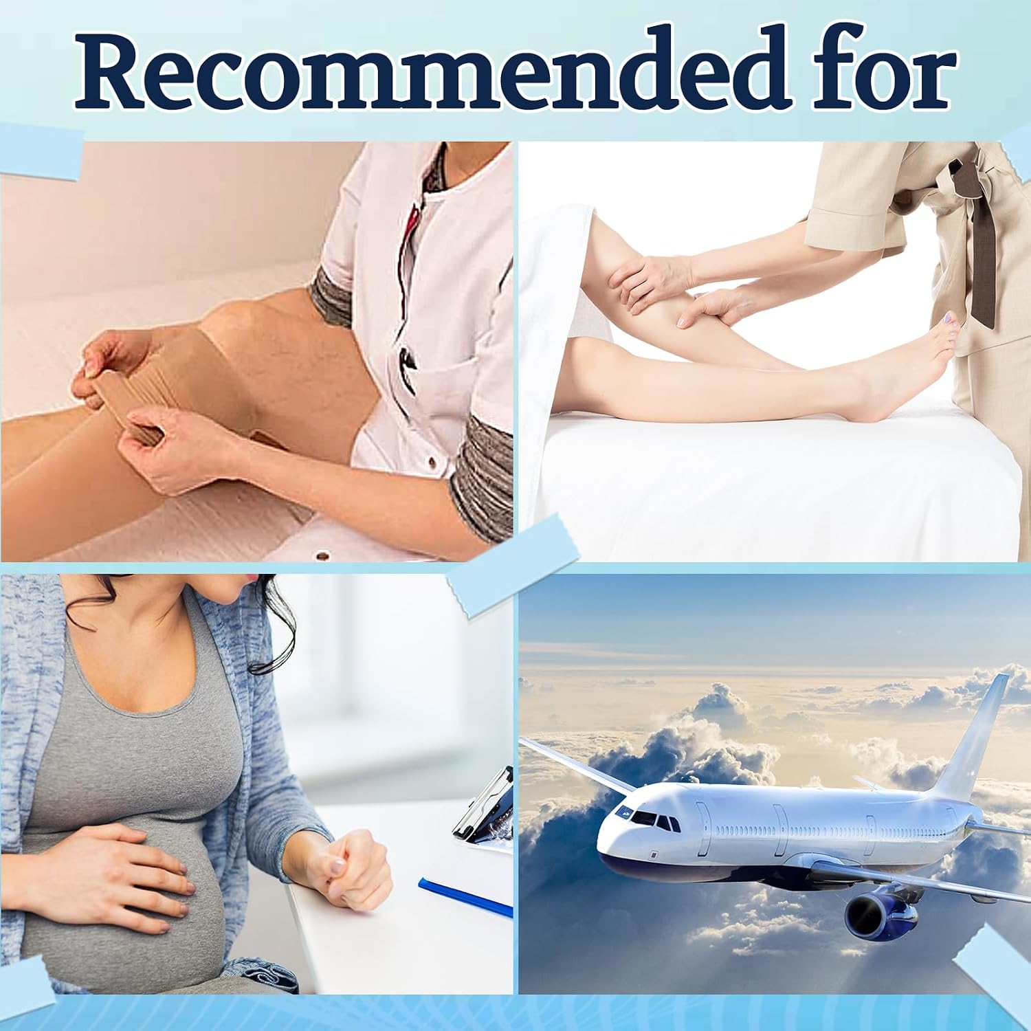20-30 mmHg Medical Calf Compression Sleeve for Women and Men Lightweight Footless Socks for Travel Flight Daily Comfort