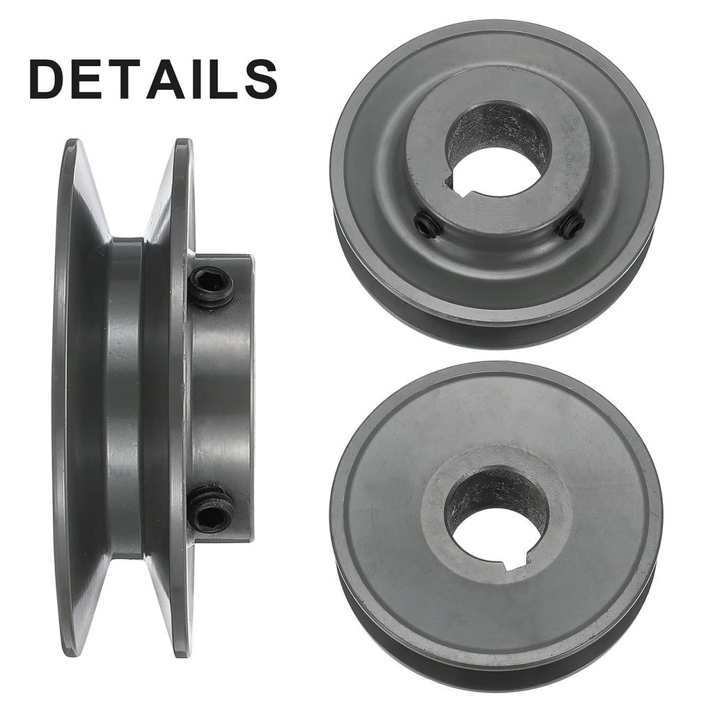 uxcell BK34-1 V-Belt Sheave 1" Bore, 3.55" OD, Single Groove Web Sheave