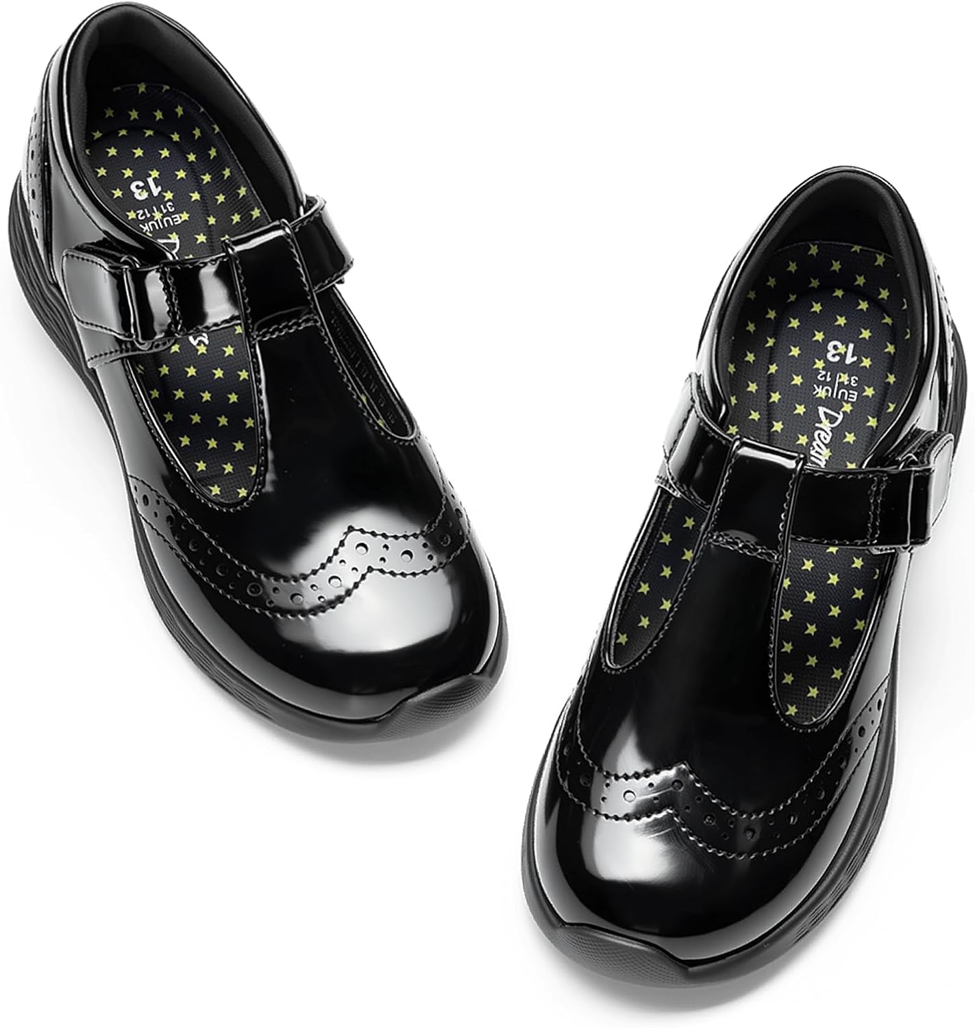 Girls Mary Jane School Uniform Shoes | Lightweight T-Strap dress shoes,breathable lining,arch support oxford flats