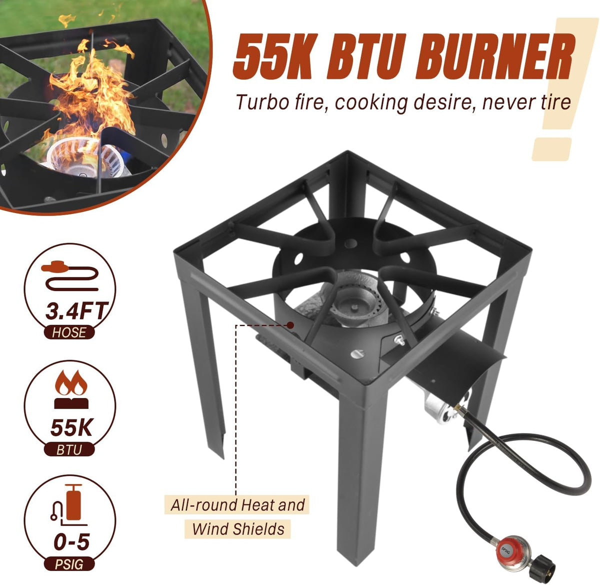 30QT Turkey Fryer & 10QT Fish Fryer Kit, 55,000 BTU Propane Cooker