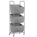 3-Tier Vertical Rolling Laundry Hamper with Wheels & Removable Bags