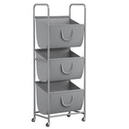 3-Tier Vertical Rolling Laundry Hamper with Wheels & Removable Bags