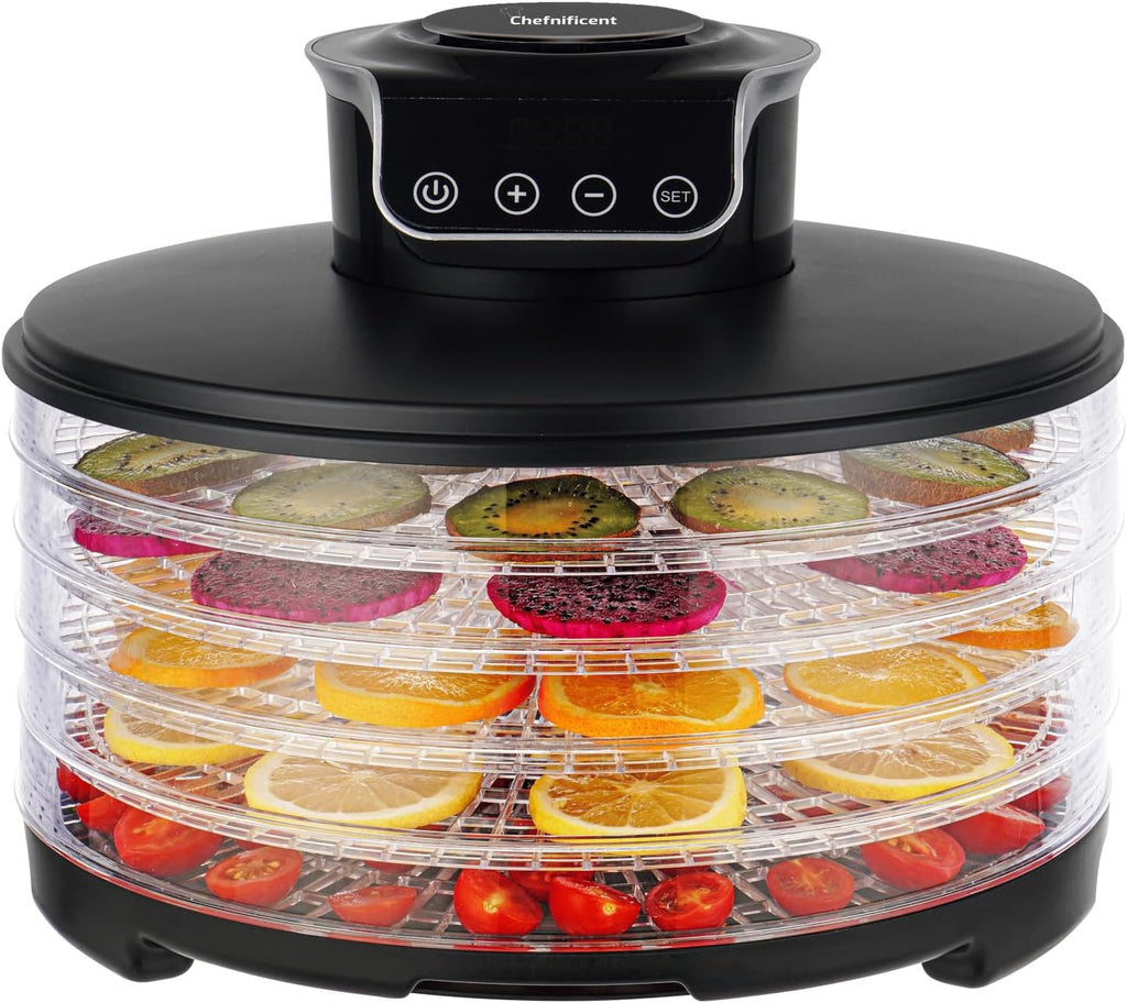 Food Dehydrator DryLite 245 – 5 Tray Adjustable, BPA-Free – 4-Hour Quick Drying, Even Heat, Easy Temp Control –
