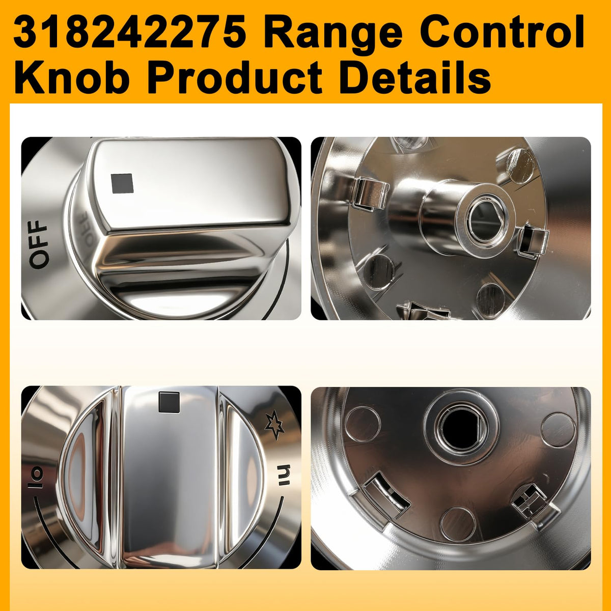 Range Control Knob Replacement Compatible with Electrolux Cooktop E30DF74TPSA E30GF74TPSA E30GF74TPSB E36DF76TPSB Gas Range Knob Replace#: 318242275 3513943 AP5809411 PS9495232 EAP9495232