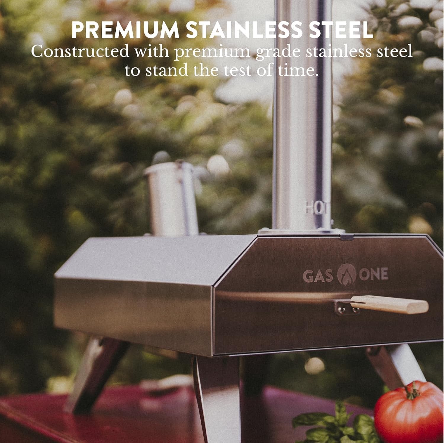 GasOne PZW-12A Pizza Ovens Wood Pellet 12” Pizza Oven Cooking Pizza Maker Portable Stainless Steel Pizza Grill