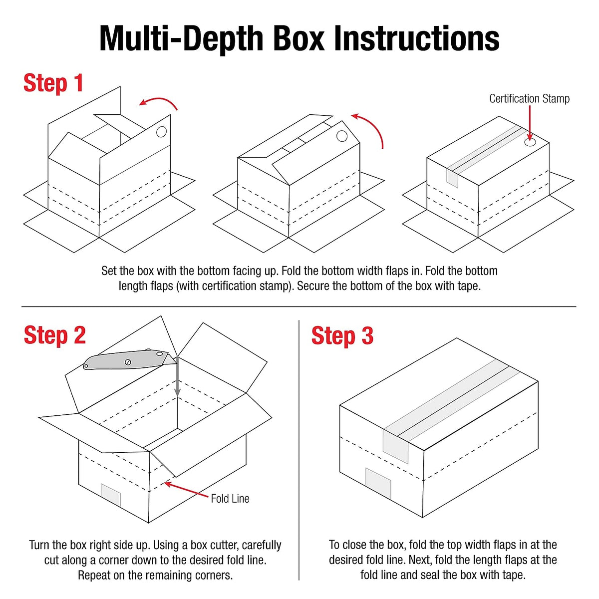 Aviditi Shipping Boxes Multi-Depth 16"L x 12"W x 10"H, 25-Pack | Corrugated Cardboard Box for Packing, Moving and