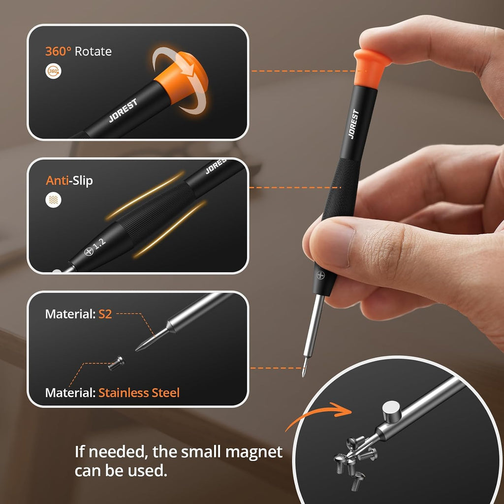 Eyeglass Repair Kit, Sunglasses/Glasses Repairing Tool including Small Screws, Nose Pads and Screwdrivers, Eyeglass