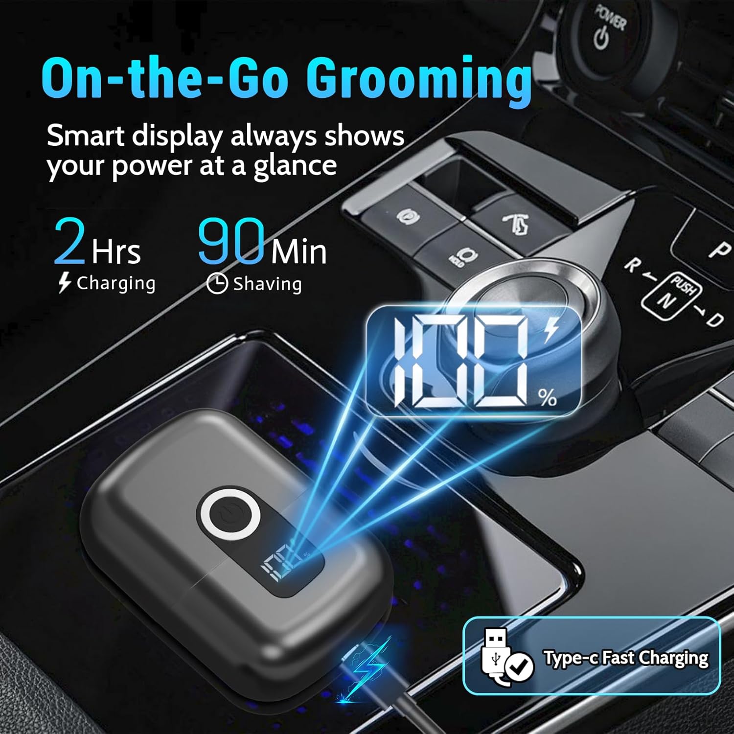 Foil Shavers for Men, Mini Electric Razor for Face | 3 Floating Blades; LED Display; IPX7 Waterproof; Wet Dry Use;