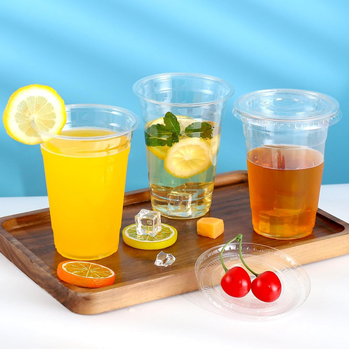 12 Ounce - 100 Count Plastic Cups for Cold Drink, Disposable Coffee Cups