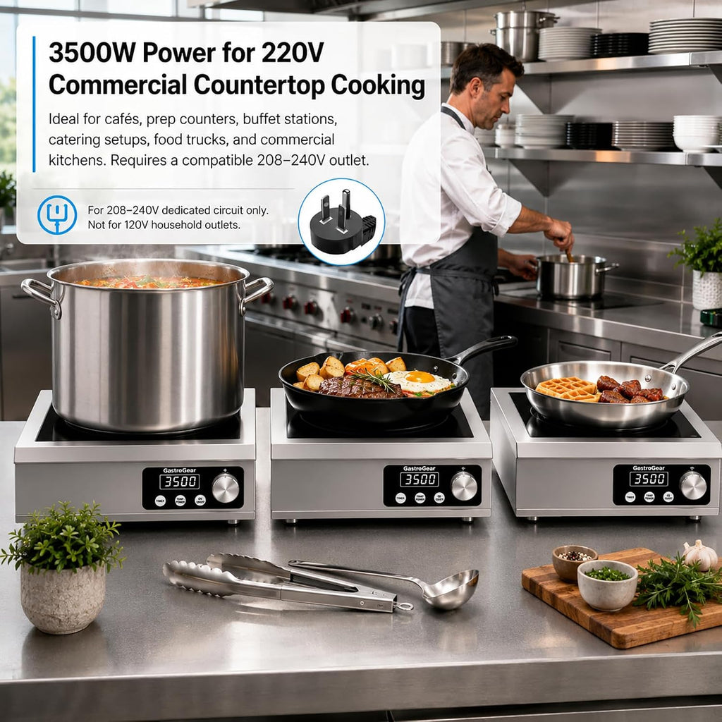 Commercial Induction Cooktop 3500W 220V, Countertop Burner