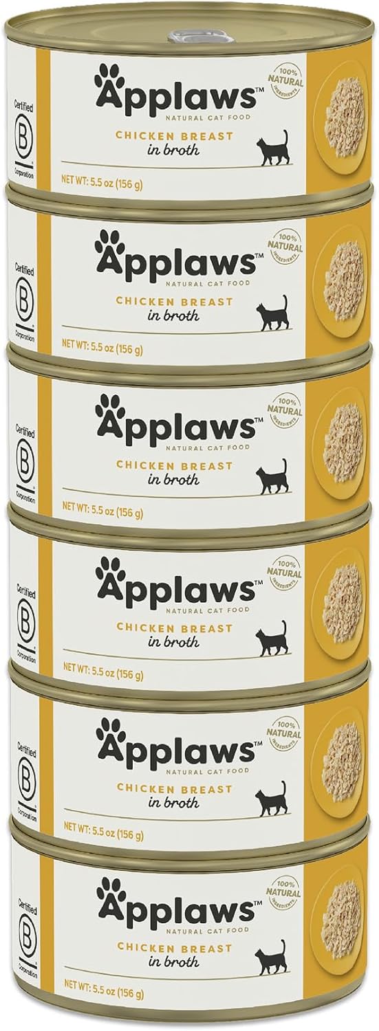 Chicken Breast in Broth Wet Cat Food 6-Pack 5.5 oz Cans