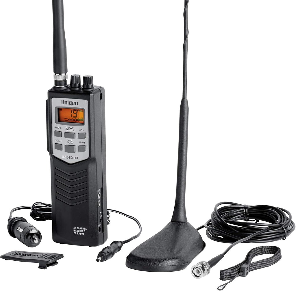 PRO501TK Pro-Series 40-Channel Portable Handheld CB Radio, Two-Way Emergency Radio, includes High-Gain Magnet Mount