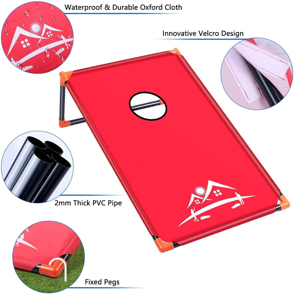 Cornhole Board Set Corn Hole Set for Adults and Kids Backyard | Cornhole Game with 8 Bean Bags,Carrying Case