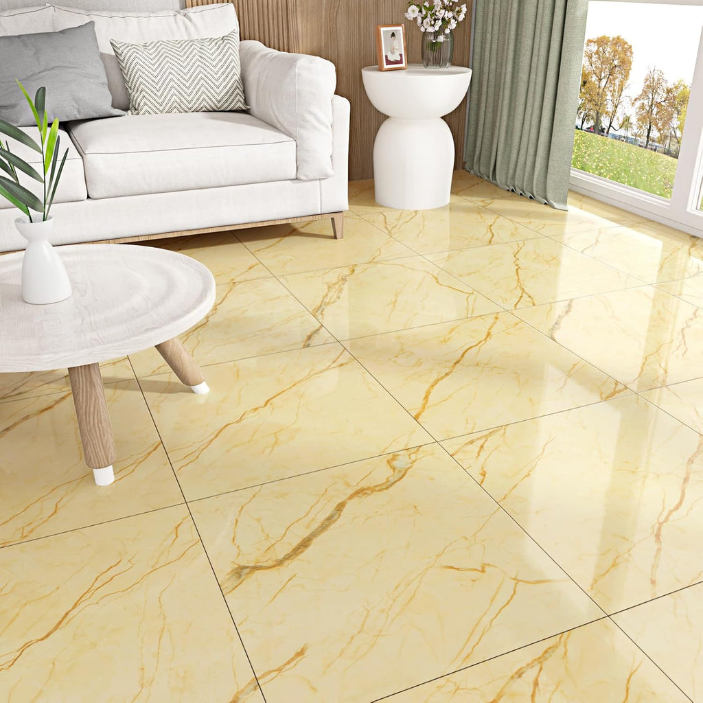 Peel and Stick Waterproof Floor Tile Yellow Marble Floor Tiles Bathroom Flooring Tile Peel and Stick Tiles Self
