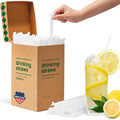 Plastic Straws 500 Pcs Individually Wrapped Clear Disposable Drinking Straw