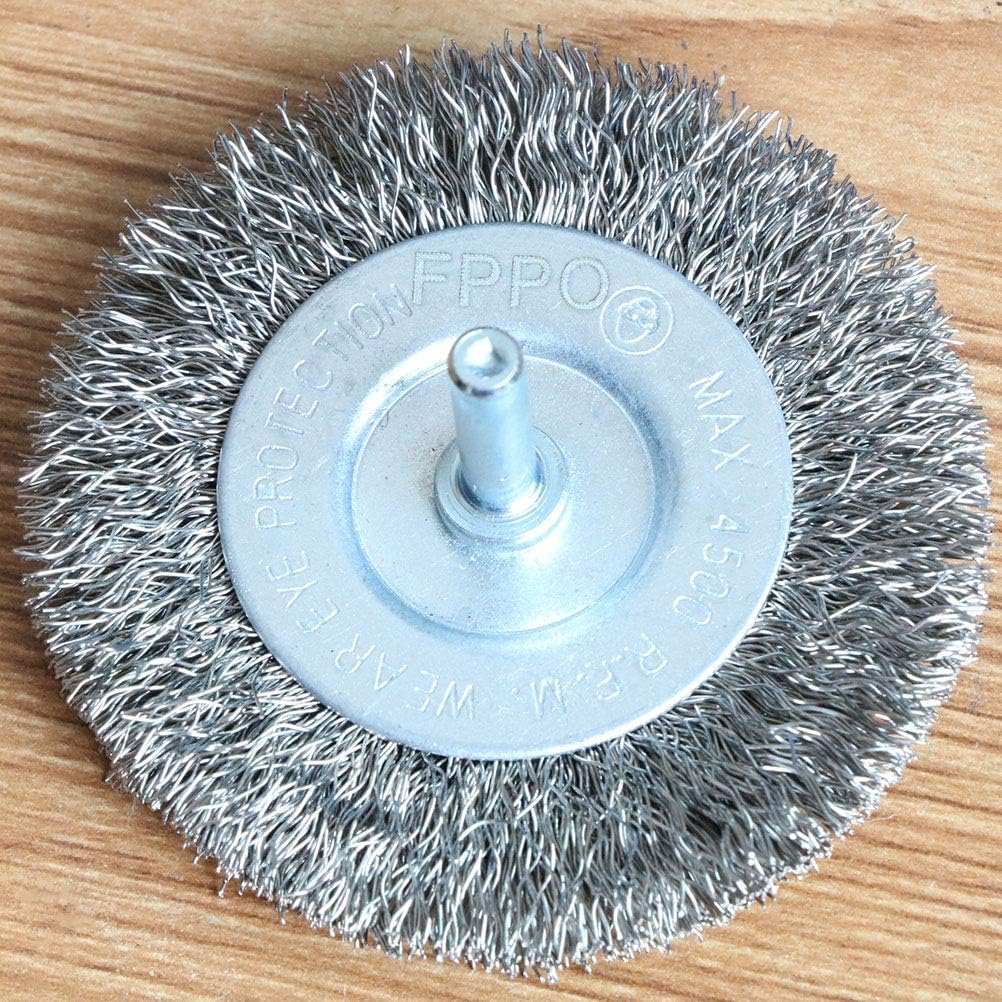 FPPO 20PCS 3 Inch Stainless Steel Wire Wheel Brushes Kit for Drill with 1/4-Inch Shank,Wire Wheels for Power-Operated Grinders