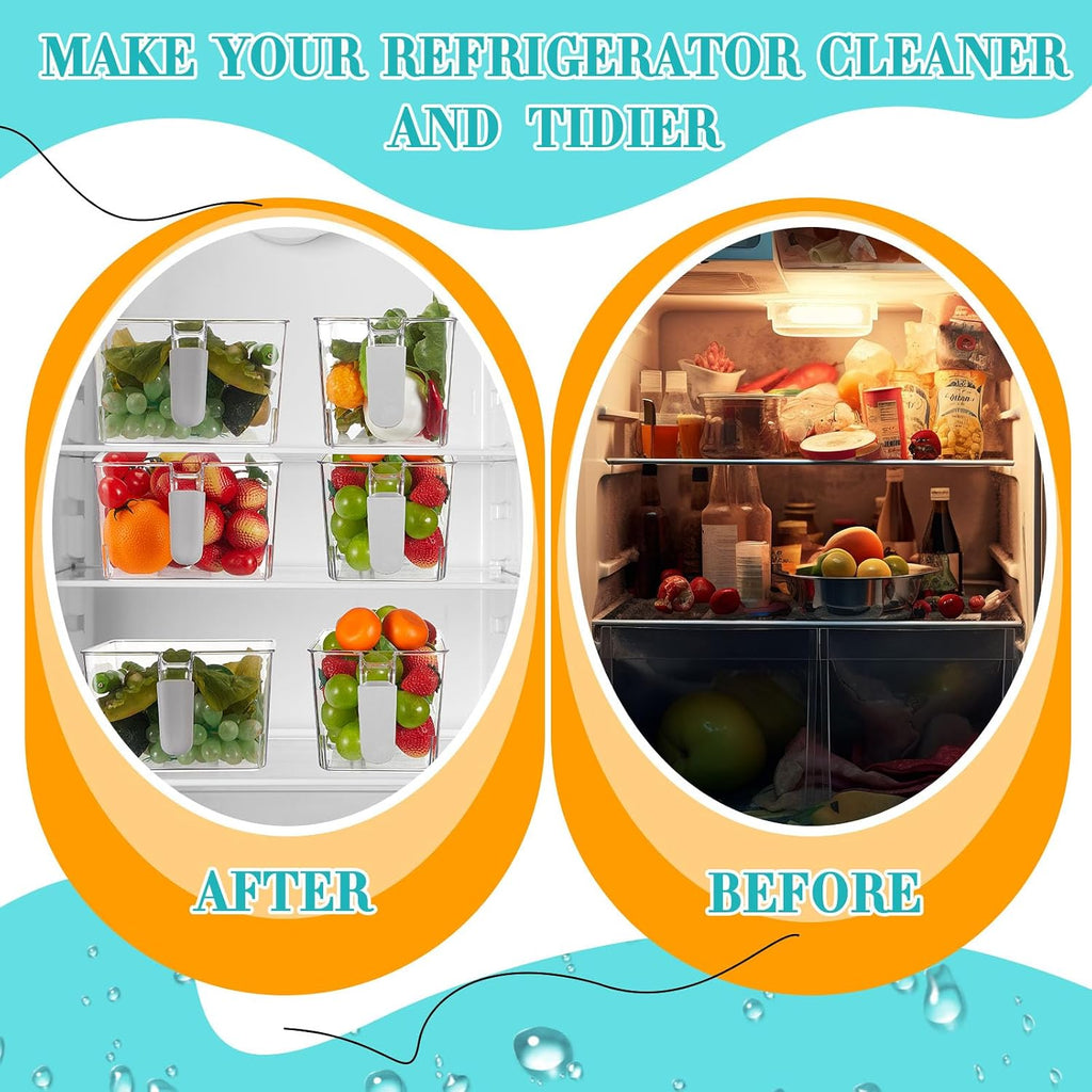Ice Storage Bin and Flexible Scoop Set Plastic Freezer Bin