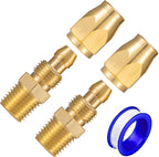 Premium Solid Brass 2PCS Reusable Replacement Fitting For 1/4-Inch ID Hose,1/4-Inch NPT Rigid