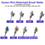2 Pack Mini Motorized Tool Roller Brushes for Dyson Vacuum Cleaner V7 V8 V10 V11 V15 V10S and V12 Models (Blue Washable Nylon Bristles)