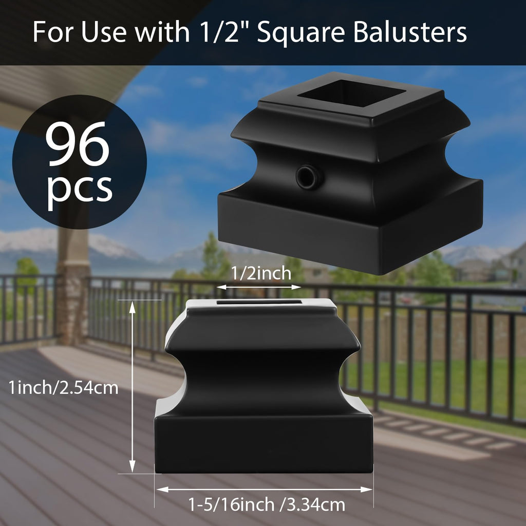 96 Pcs Iron Baluster Shoes for Square Staircase Balusters