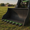 72" Bucket Tooth Bar, Heavy Duty Steel Fits 1/2" Cutting Edge, 6 Teeth Bolt-on Attachment for Compact Tractor & Skid