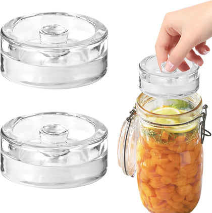 Fermentation Weights,2 Pack Glass Fermentation Weights with Grip Handle
