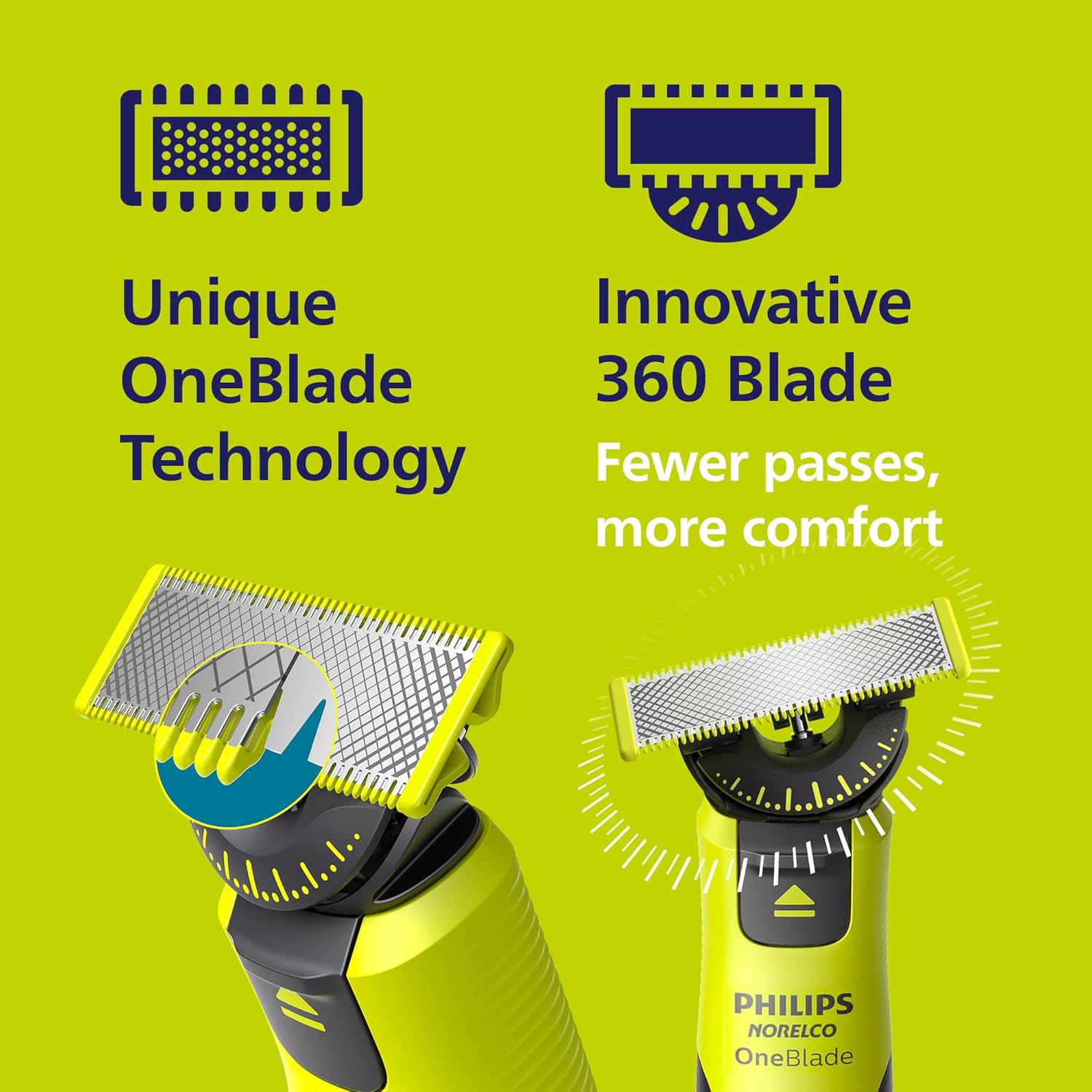Philips Norelco OneBlade 360 with Connectivity Hybrid Face + Body, Electric Beard Trimmer, Shaver and Body Groomer