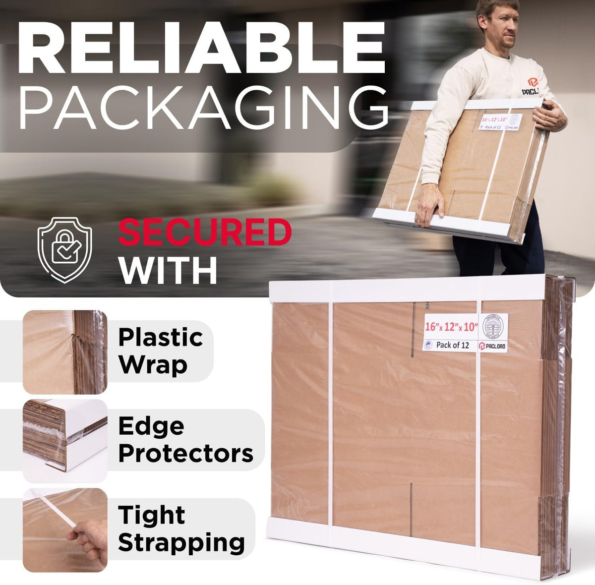 Tall Cardboard Boxes 8"L x 8"W x 36"H (Pack of 12) - USA-Made Packing Boxes for Moving, Shipping, or Storage - USPS
