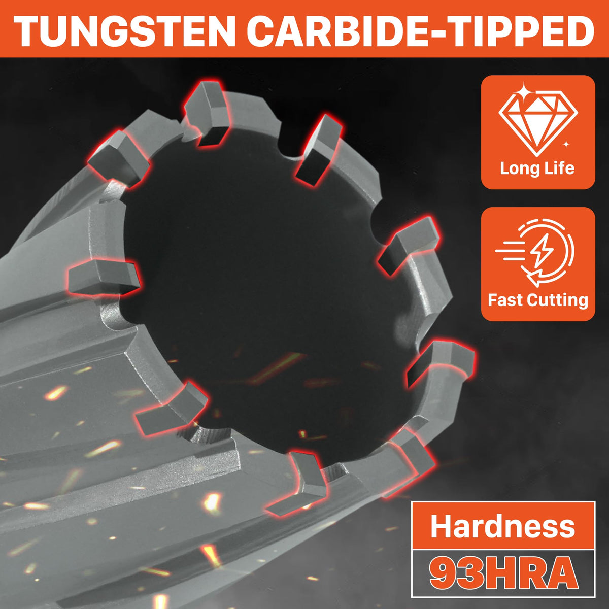 EASEWORK TOOL Carbide-Tipped Annular Cutter, 3/4" Diameter x 1-3/8" Depth