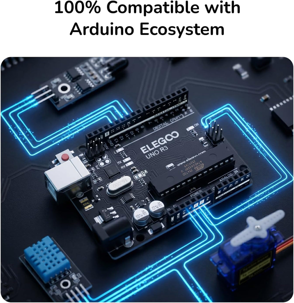 ELEGOO UNO R3 Microcontroller Board ATmega328P+ATmega16U2 with USB Cable