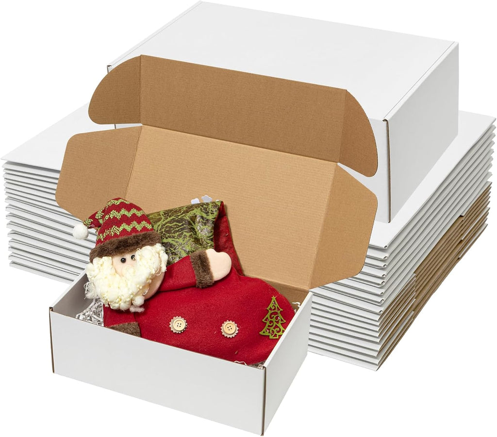 14x8x5" Shipping Boxes 20 Pack White Corrugated Cardboard Box