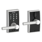 Touch Electronic Lock, Lever Handle, Century Trim, Satin Chrome