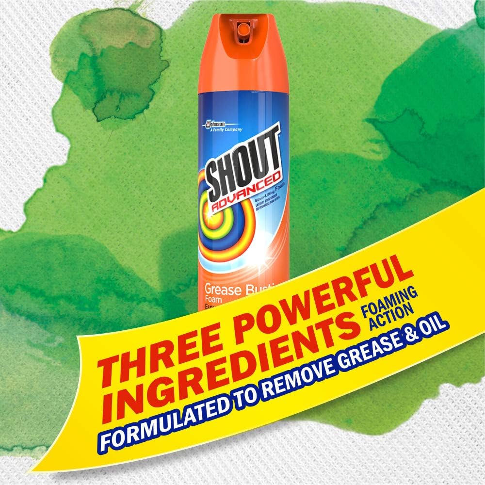 Advanced Stain Remover, Foaming | Grease and Oil | 18 oz | Pack of 2