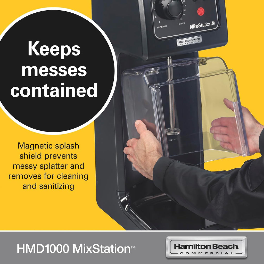 MixStation Drink Mixer, 3/4 HP Motor, Programmable, Variable Speed, Easy to Clean, NSF Certified, HMD1000 BLACK