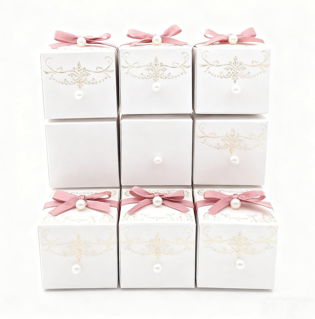 25 Pcs Small Tiny White Gift Boxes with Lids 3x3x3 inch