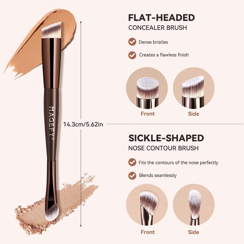 Makeup Brushes MAGEFY Travel Makeup Brush Set Professional Make Up Brushes for Powder Concealers Eye Shadows Eyebrow