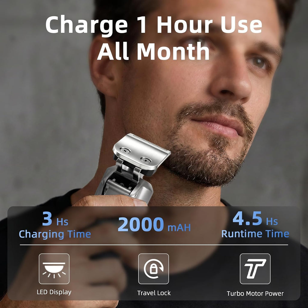 6-in-1 Beard Trimmer for Men, Electric Shaver Razor, Hair Trimmer | Professional IPX6 Waterproof Hair Trimmer, 4.5H