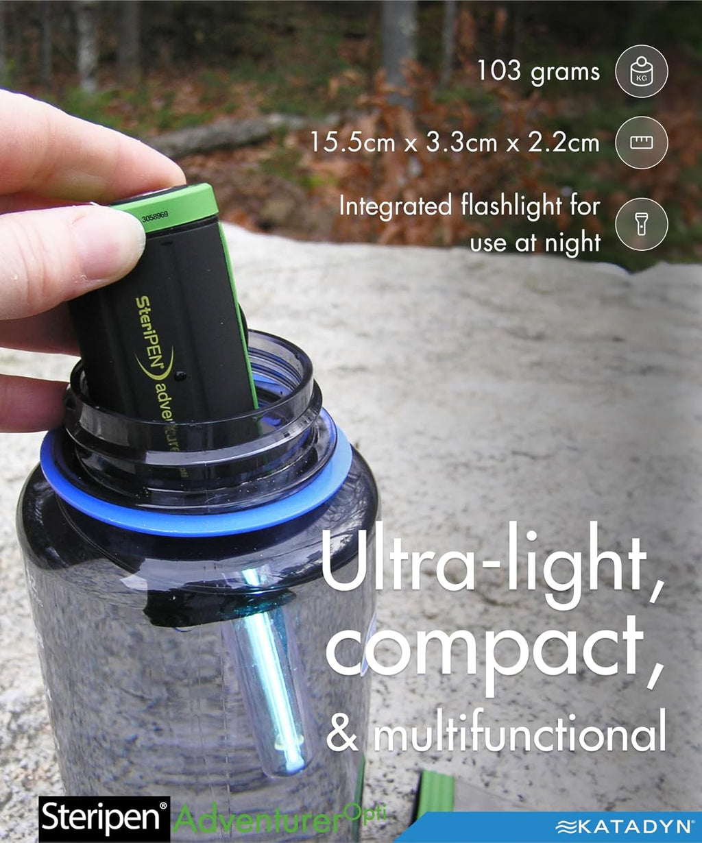 SteriPen Adventurer Opti UV Personal Water Purifier for Camping, Backpacking, Emergency Preparedness and Travel