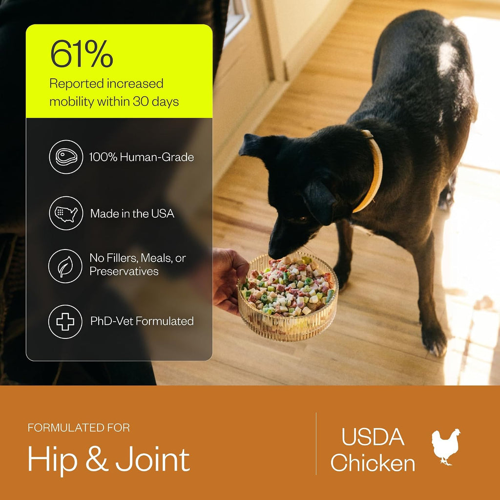 Human-Grade Frozen Fresh Chicken Dog Food, Hip & Joint, 5 lb