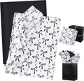 60 Sheets Black Bow Tissue Paper for Gift Wrapping