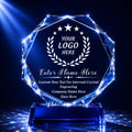 Customizable Crystal Award Trophy with Company Logo Text & Employee Name