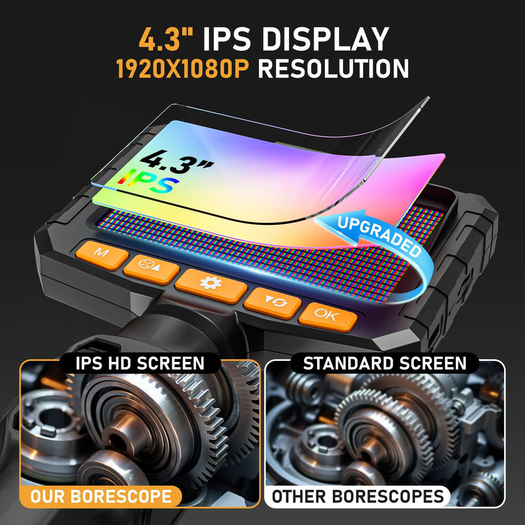 ZEENSUY 3.9mm Two-Way Articulating Borescope, Endoscope Camera with Light