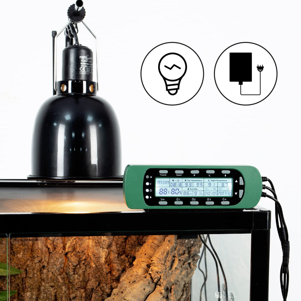 Reptile Digital Thermometer Hygrometer Controller for Tank Terrarium - Waterproof Reptile Timer with Thermostat