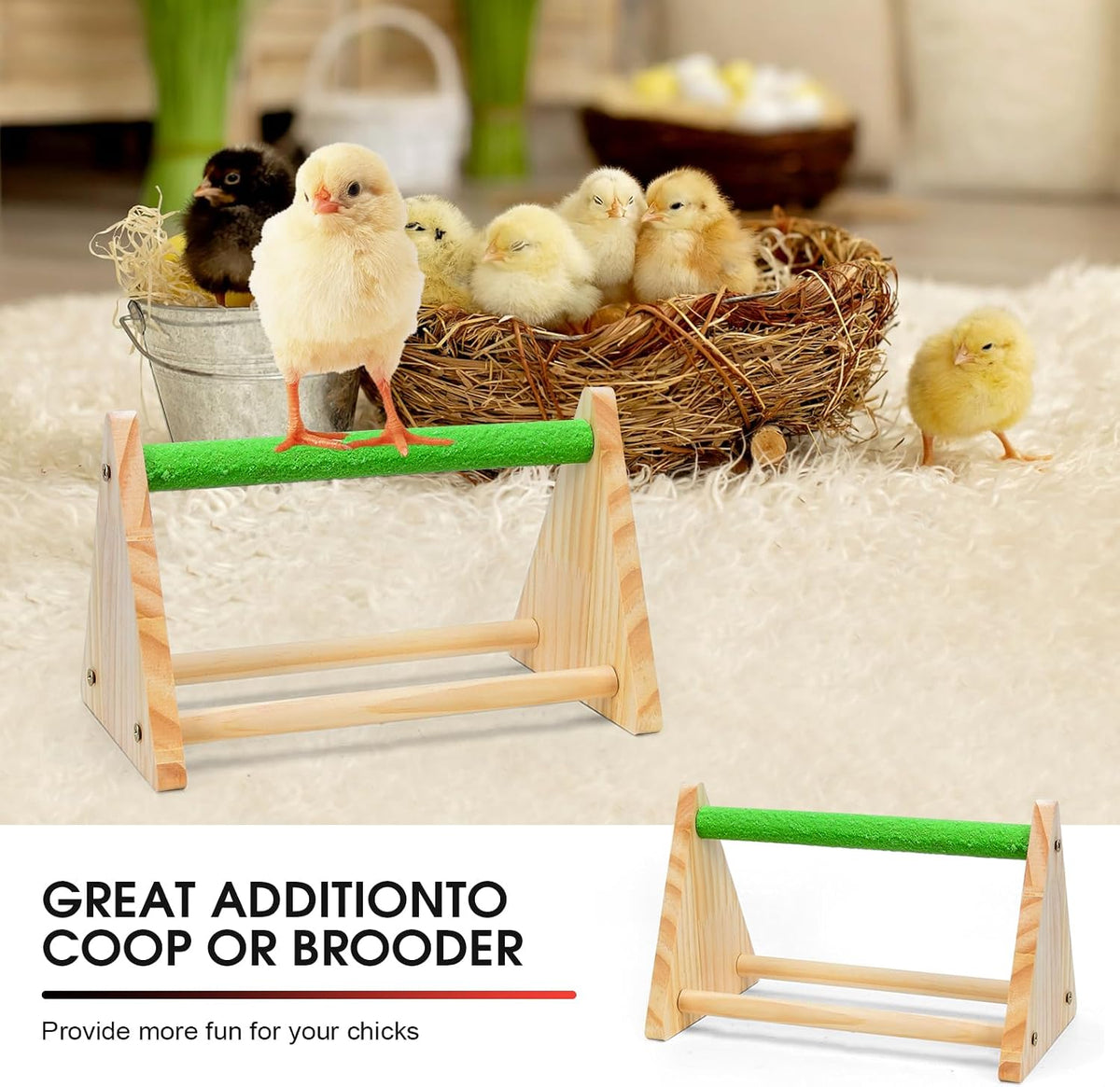 Chick Brooder Box Small Animal Playpen Chick Starter Kit Brooding Playpen with Chicks Heating Plate Perch Feeder