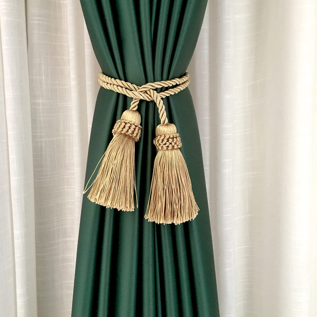 Curtain Tiebacks Handmade Curtain Holdbacks Rope with Tassel