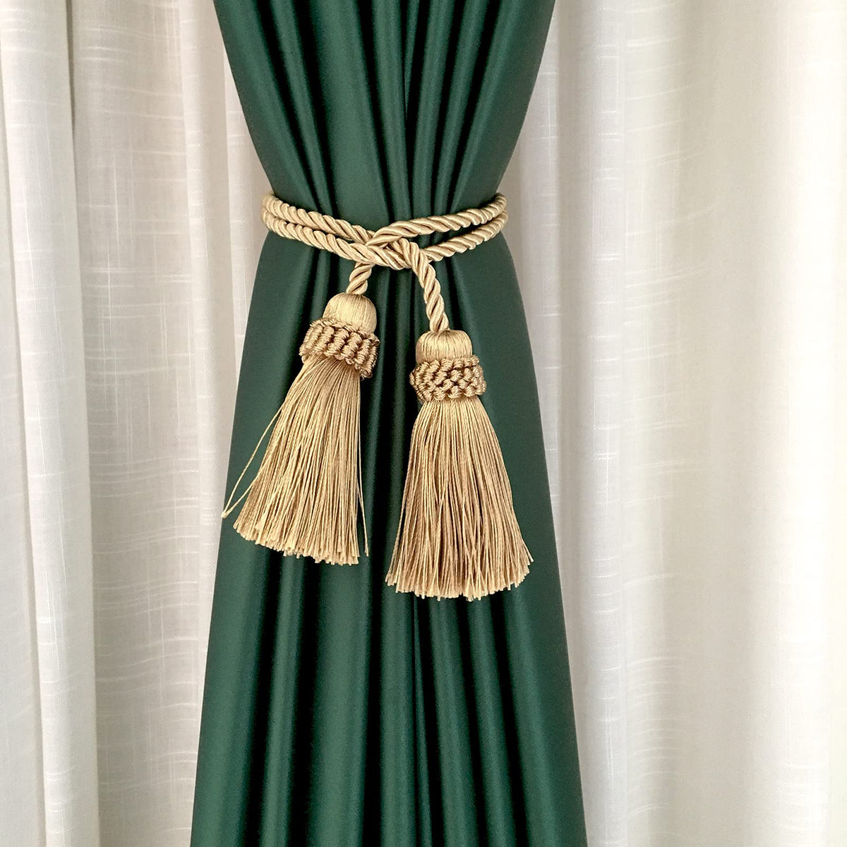 Curtain Tiebacks Handmade Curtain Holdbacks Rope with Tassel