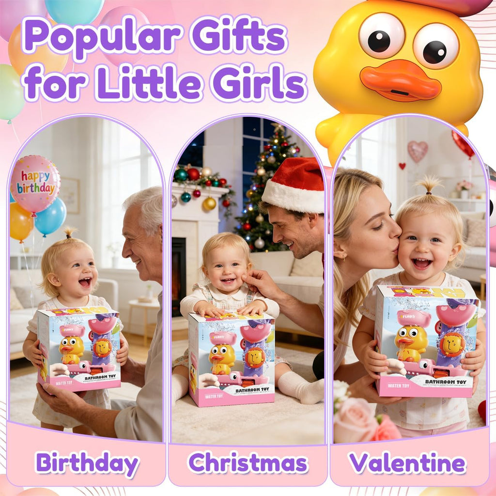Bath Toys for Kids Ages 1-3: Toddler Bath Toys for 1 2 3 Year Old Girl Gifts - Pink Bathtub Toy for Toddlers 2-4