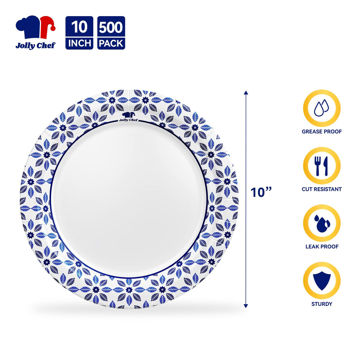 10 inch Disposable Paper Plates 500 Count